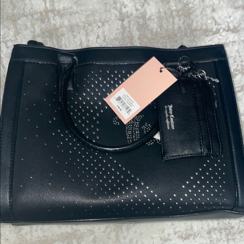 Juicy Couture Black Shoulder Bag with Perforated Design